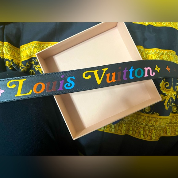 Calf skin black LV belt new wave - Picture 1 of 6